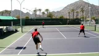 Ryan Harrison Practice with Matt Ebden 2012 BNP Paribas Open [upl. by Enaile210]