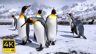 Penguins in 4K  Antartica  Sea Animals With Relaxing Music  Rare amp Colorful Sea Life Video [upl. by Animsaj856]