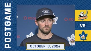 Toronto Marlies Media Availability  Postgame vs San Diego Gulls  October 13 2024 [upl. by Elwira281]