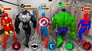 IRONMAN amp VENOM amp CAP AMERICA amp HULK amp SPIDERMAN Enter in Granny House [upl. by Tarr]