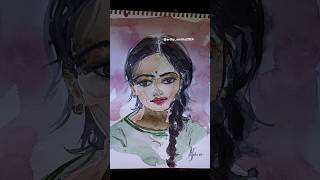 Watercolour portrait watercolor shorts shortsindia art portrait howtodraw [upl. by Aiseneg]