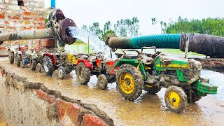 Muddy Auto Rikhshaw And Tractor Help JCB And Water Jump Muddy Cleaning Part 2 Tractor VideoJCB [upl. by Nelyak856]