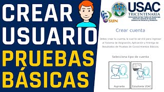 💻 Cómo CREAR USUARIO o CUENTA para PRUEBAS de CONOCIMIENTOS BÁSICOS USAC Universidad de San Carlos👈 [upl. by Aihsilef]