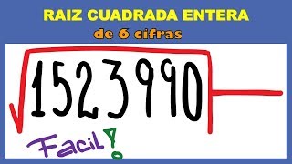 Raiz cuadrada de un numero de siete cifras 1523990  Aritmetica Videos de Matematicas [upl. by Oab]