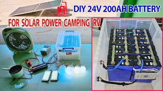 DIY a Lifepo4 Battery 24V 200Ah For Solar Power Mobihome RV Caravan Camping Boat Outdoor [upl. by Eidod]