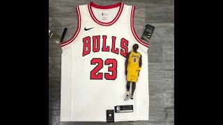 NBA JERSEY Bulls Round White No 23 Jordan [upl. by Inava180]