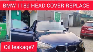 BMW 118d Engine Head Cover Gasket Replace [upl. by Marcile849]