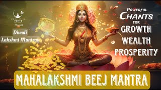 MAHALAKSHMI BEEJ MANTRA 108 Times for MONEY GROWTH WEALTH amp SUCCESS  Removes FINANCIAL BLOCKAGES [upl. by Beulah]