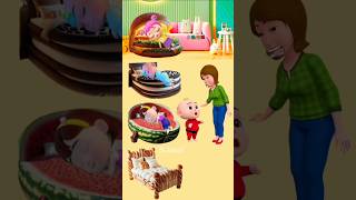 The Baby is sleeping on a chocolate bed😨  shorts ytshorts funny cocomelon cartoon [upl. by Ynitsed]