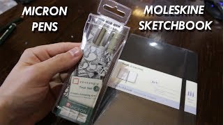 Moleskine Sketchbook amp Micron Pens [upl. by Hplodur]