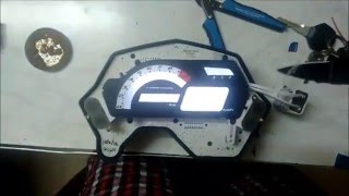 Speedometer LCD backlight colour change in Yamaha FZ [upl. by Odraode467]