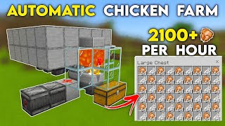 BEST 121 AUTOMATIC CHICKEN FARM TUTORIAL In Minecraft Bedrock MCPEJavaPC [upl. by Ariait]