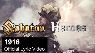 SABATON  1916 Official Lyric Video [upl. by Kolnos218]