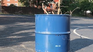 How to Build a Backyard Fire Pit using a 55 Gallon Drum [upl. by Ettenan]