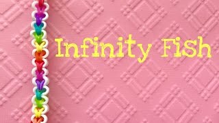 rainbow Loom Bands Infinity Fish bracelet tutorial [upl. by Richer73]