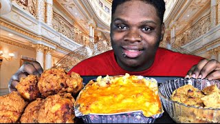 FRIED CHICKEN MAC AND CHEESE SOUL FOOD MUKBANG  CALIENTAY ASMR MUKBANG [upl. by Warrick]