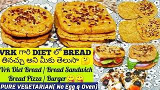 VRK DIET RECIPES  veg part 25  Vrk diet Bread  Bread pizza  bread sandwich  Burger  flaxseed [upl. by Eelra]