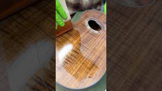 Epoxy Pore filling Tasmanian Blackwood guitar guitarist luthier [upl. by Maxie]