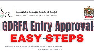 How to apply Entry permission GDRFA to UAE Dubai  How to Get GDRFA Approval For Dubai Visa [upl. by Connett]