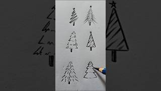 6 Easy Ways to Draw a Christmas Tree🌠🔥shorts ytshorts shortvideo drawing christmaschrismastree [upl. by Willock]