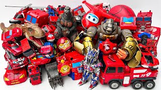 Red Color New TRANSFORMERS  Rescue MAXIMALS Stopmotion OPTIMUS PRIME KONG BEASTS x GODZILLA Movie [upl. by Jenny489]