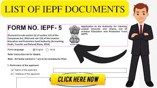 IEPF 5  IEPF 5 Filling Documents  Dematerialisation Documentsphysicalsharesserviceindia [upl. by Suriaj378]