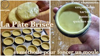 Pâte brisée en 10 min et comment foncer un moule à tarte [upl. by Inglis808]