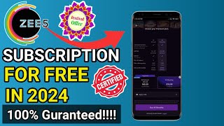 How to buy free ZEE5 Subscription In 2024 l ZEE5 App Free Subscription 2024 [upl. by Adnicaj291]