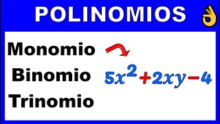 MONOMIO BINOMIO TRINOMIO POLINOMIO [upl. by Nyleek339]