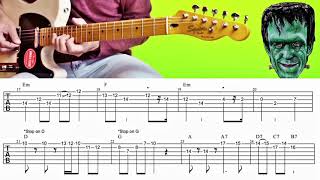 quotThe Munsters Themequot 60s for Surf Guitar  TABS Jack Marshall Lesson  Tutorial [upl. by Goldsmith]