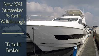 New 2021 Sunseeker 76 Yacht in Wenge Wood Colour [upl. by Ayotahs481]