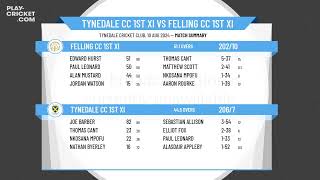 Tynedale CC 1st XI v Felling CC 1st XI [upl. by Nostaw]