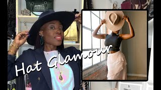 HAT GLAMOUR  4 WAYS TO WEAR A WIDE BRIM FEDORA HAT [upl. by Enner]