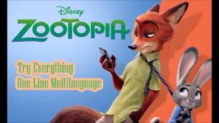 Zootopia  Try Everything OneLine Multilanguage Lyrics [upl. by Ricki151]