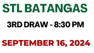 STL Batangas result today live 830 PM  September 16 2024 830 PM draw [upl. by Anora]