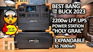 PECRON E1500LFP 2200w UPS LiFePO4 Modular Solar Power Generator Review [upl. by Lundeen]