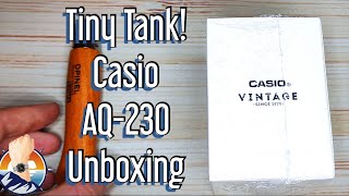 Tiny Tank Casio AQ230 Unboxing amp First Impressions casio unboxing [upl. by Ulita246]