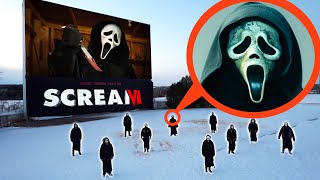 drone catches SCREAM at haunted Movie Theater drive in we found Ghostface [upl. by Robers]