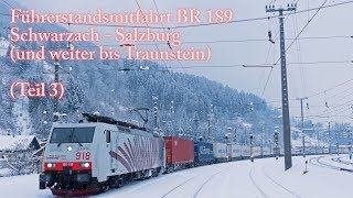 4k Führerstandsmitfahrt Tauernbahn im Winter Teil III Schwarzach  Salzburg  Traunstein [upl. by Kinny]