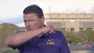 Ed Orgeron gives Louisiana residents a game plan to defeat coronavirus [upl. by Notwen]