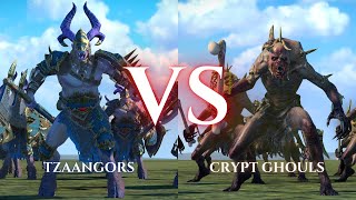 WARHAMMER III Total War  Tzaangors VS Crypt Ghouls [upl. by Jeritah]