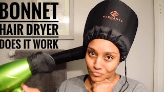 HONEST REVIEW TRYING THE ELEGANTY BONNET HAIR DRYER FROM AMAZON  DOES IT WORK [upl. by Yuh]