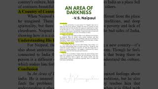 An Area of DarknessVS Naipaul  Instant Essay for Exam Success exam shorts viraltrending trb [upl. by Grimona14]