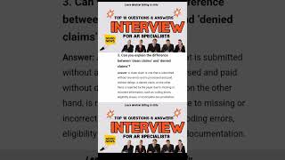 AR CALLER interview Question  Q3 What is clean Claim  medicalbilling [upl. by Schaaff]