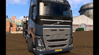 Transporting Wheel Loader  Rotterdam to Hanover  ETS  Steering Wheel Gameplay [upl. by Eilsek855]