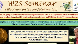 W2S 50th talk by Prof Albert Fert [upl. by Dalury]