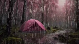 HEAVY RAIN CAMPING TENT IN THE FOREST zzzzZZZZZZZZzzzz [upl. by Hylan196]