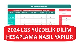 2024 LGS YÜZDELİK DİLİM HESAPLAMA  LGS 2024 PUAN HESAPLAMA [upl. by Waldon]