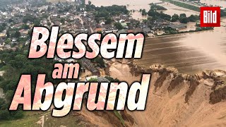 Hochwasser ErftstadtBlessem Kiesgrube bricht immer weiter ein [upl. by Eolande]