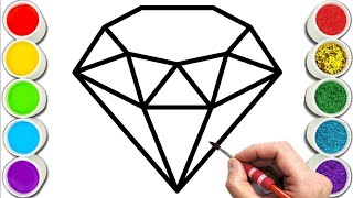 How to drow a diamond 💎💎 easy drawing and colouring step by step for kids [upl. by Valma]